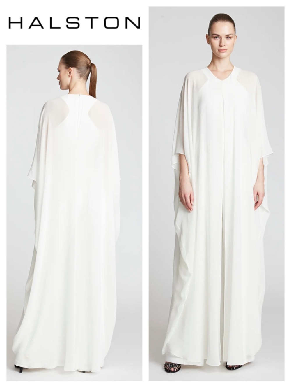 HALSTON Nyla Jumpsuit In Chiffon/Crepe